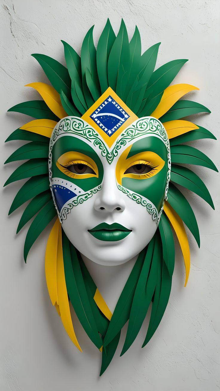 Máscara de Carnaval colorida